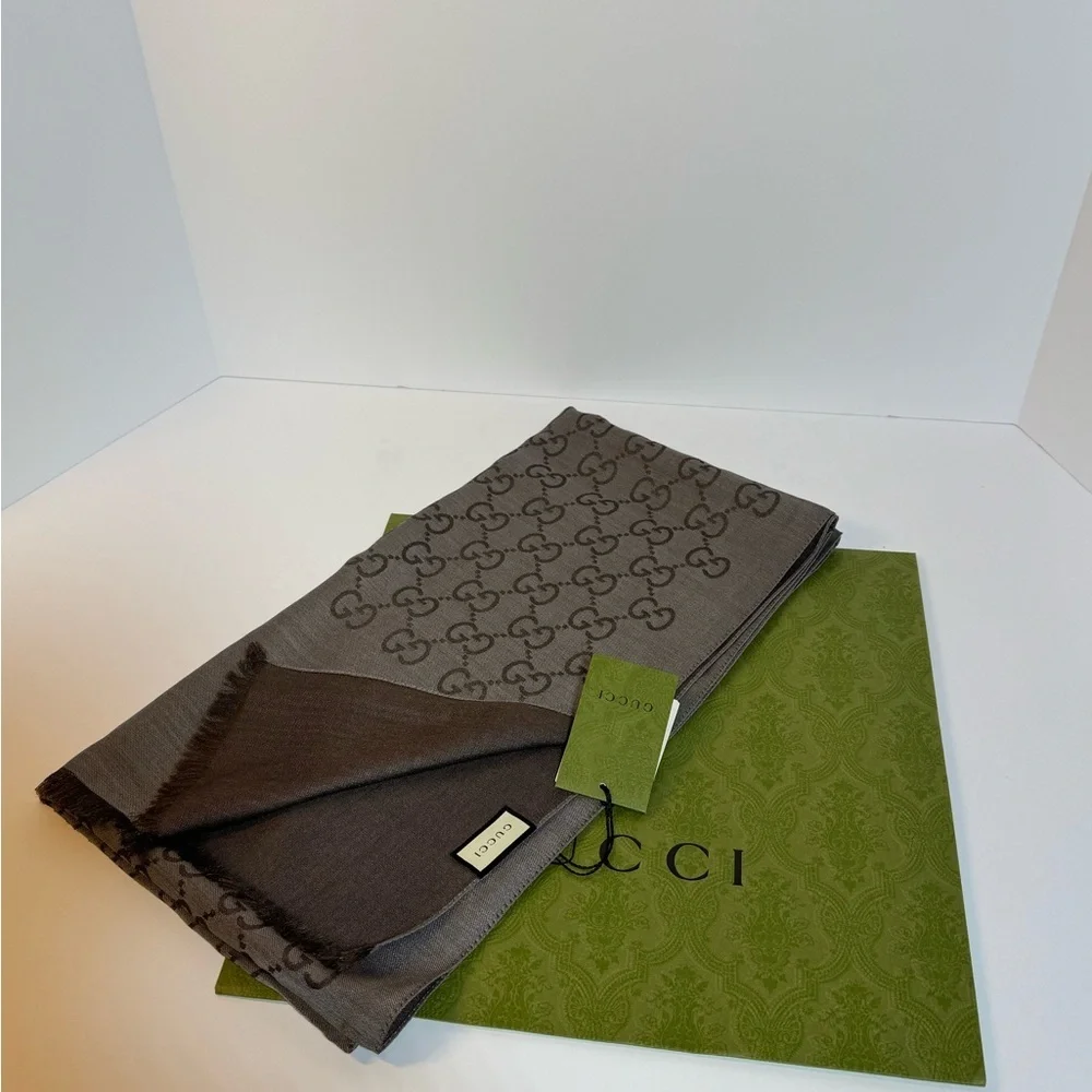 Gucci Chocolate Monogram Scarf